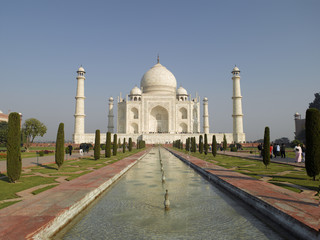 Fototapeta na wymiar Asia India Uttar Pradesh Agra White marble Taj Mahal