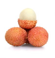 Lychees isolated on a white background