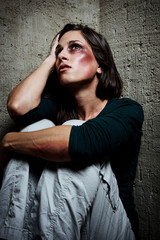 Used and abused; domestic violence concept