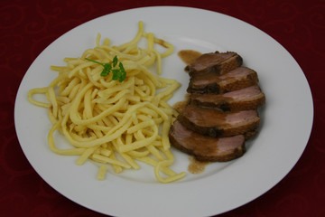 Entenbrust mit Spätzle
