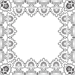floral black frame against white