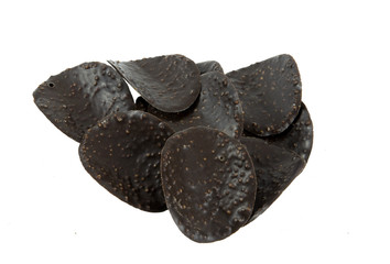 Fototapeta premium crisp mint-chocolate thin cookies on a white background
