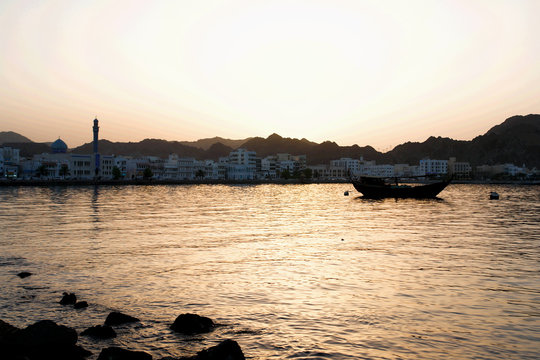 Muscat, Oman - Cityscape in sunset