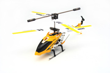 Isolated Yellow Remote Controlled Helicopter