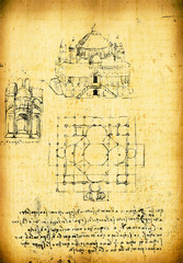 Leonardo's Da Vinci engineering drawing