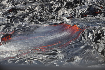 Cooling Lava Close-Up, Kilauea, Big Island of Hawaii