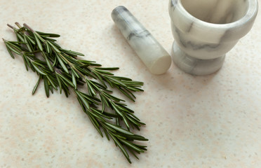 Pestle and Mortar with Rosemary