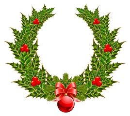 christmas chaplet on a white background