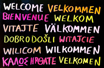 Multilingual Welcome Sign - 28758447