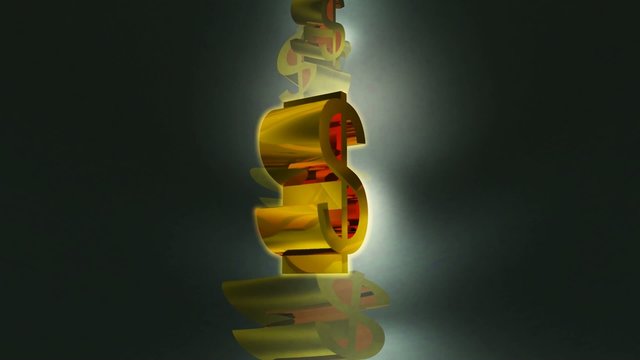 Das goldene Geldsymbol - Dollar