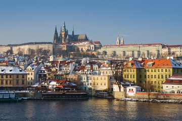 prague castle in winter