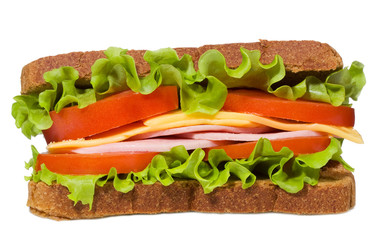 sandwich with ham and vegetables