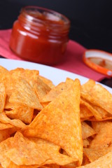 Nachos / Tortilla Chips (Black background)