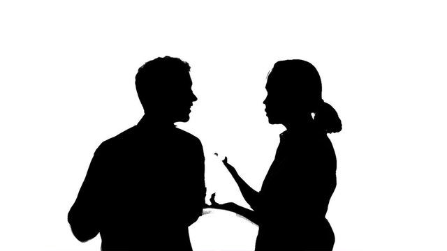Couple Fighting Silhouette