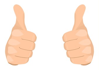 Stock vector of two thumbs up