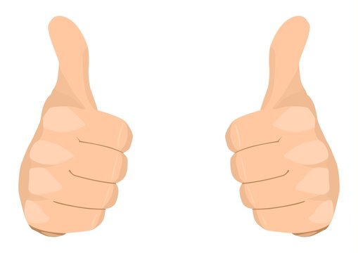 Stock vector of two thumbs up
