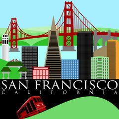 San Francisco Skyline with Golden Gate Bridge