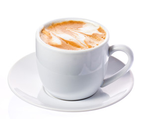 Delicious cup of cappuccino or macchiato