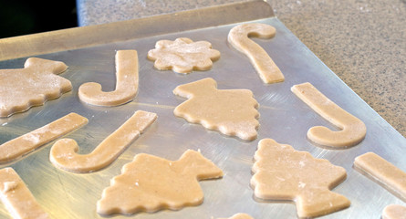 Cutout Cookies on a Sheet