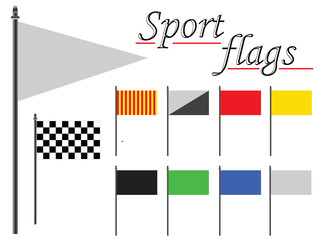 Fototapeta na wymiar sport flags against white