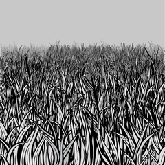 Editable vector grass field
