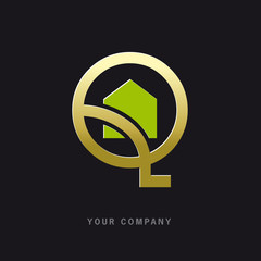 logo entreprise, habitat, logo q