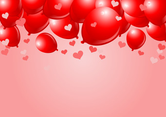 Falling Red valentine Balloons