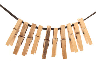 Clothespins and rope