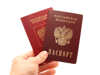 The passport in a hand