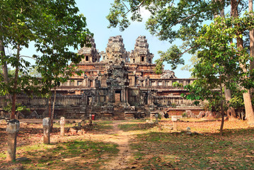 panoramic view of ancient temple Ta Keo at Angkor Wat