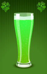 Vector illustration of a green beer glass