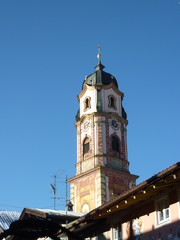 Obraz premium Kirchturm in Mittenwald