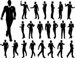 Set of high quality silhouettes of  the businessmen