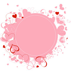 Pink hearts frame