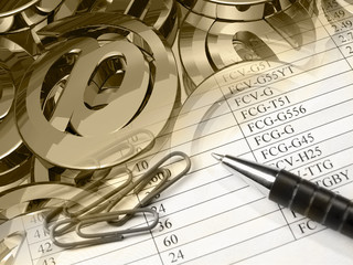 Rulers, pen and paper-clips