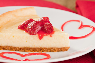 Romantic  valentines day cheesecake dessert
