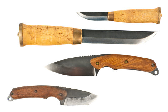 Hunter's knifes isolated on white