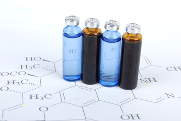 Medicine vials and syringe