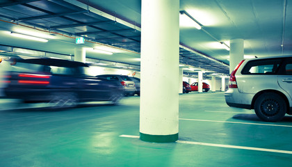 underground parking/garage (color toned image)