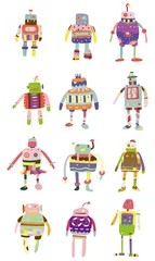 Deurstickers cartoon kleurrijke robot icoon © notkoo2008