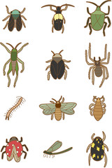 Fototapeta na wymiar cartoon insects icon