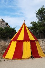 historical medieval camp tent