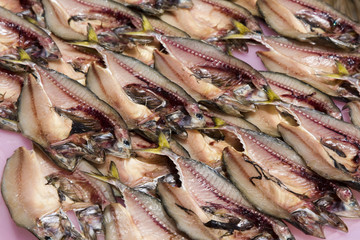 Dried fish on the market in Thailand