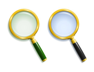 Pair of gold magnifying glasses