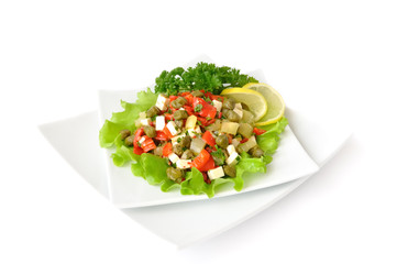 Salad with peppers and capers