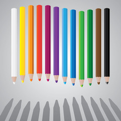 drawing color pencils in wave - illustration