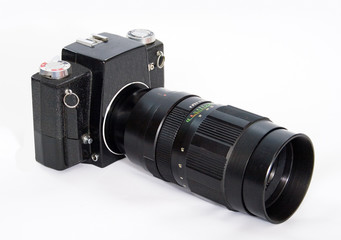 Fototapeta premium SLR camera with a big lens.