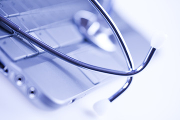 Computer and  Stethoscope
