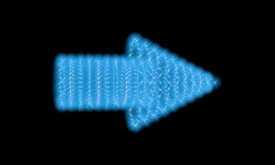 Freccia tridimensionale stellata azzurra