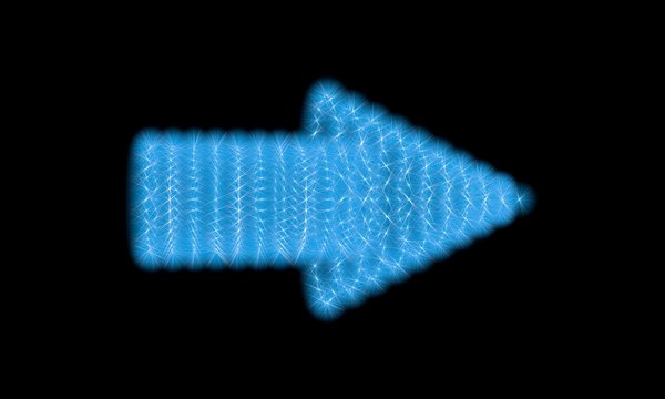 Freccia tridimensionale stellata azzurra